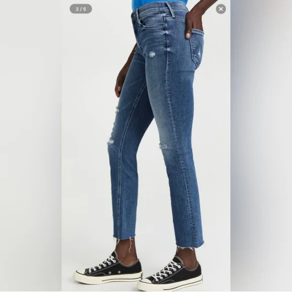 MOTHER The Dazzler Mid Rise Ankle Straight Jeans in Weekend Warrior size 26 - Picture 3 of 10